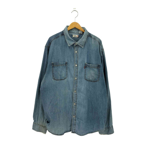 リーバイス Levis 00s L/S ロゴタグ デニム 長袖シャツ メンズ import:XXL